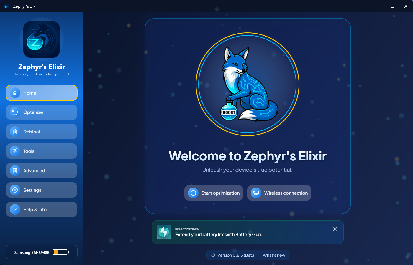 The Home page