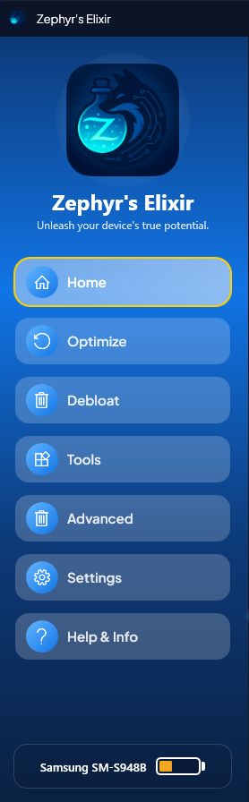 Sidebar showing a successfully paired device